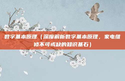 數字基本原理（深度解析數字基本原理，家電維修不可或缺的知識基石）